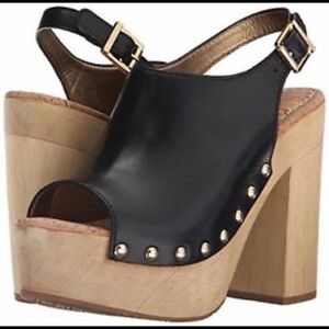 Sam Edelman Women's 8 Marley Wooden Platform Studded Sandal